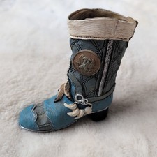 American Eagle Cowboy Boot Wood Hand Carved Vintage Ornament Decorative