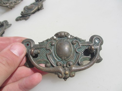 Antique brass drawer handles - antique,