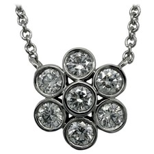 Vintage Tiffany & Co. Flower Garden Round Cut Diamond Platinum Pendant Necklace