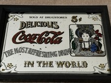 vintage advertising mirror Coca Cola 10x8 