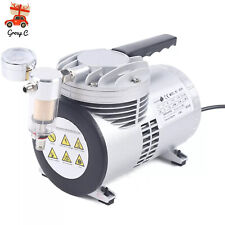 Small Lab Suction Pump Oil Free Lubrication Air Vacuum Pump w/ Gauge 1/6 HP UK