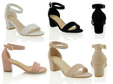 Womens Low Mid Heel Block Peep