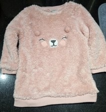 Gorgeous Pink Soft Fluffy Bear Jumper Age 12 To 18 Months