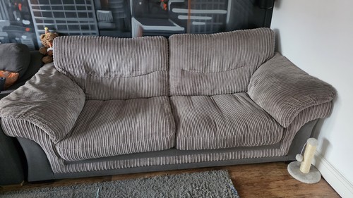 Seater fabric sofa grey - 3-seater,