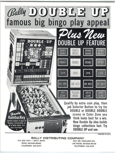 Bally double arcade bingo - double, up