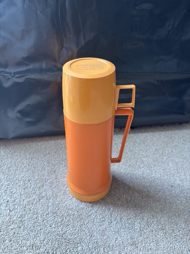 Vintage thermos flask - vintage, orange
