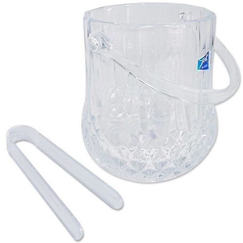 Clear plastic ice bucket with - plastic,