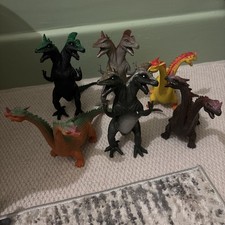 large bundle of two headed dinosaur/dragon figures