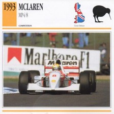 1993 McLAREN MP4/8 Racing Classic Car Photo/Info Maxi Card
