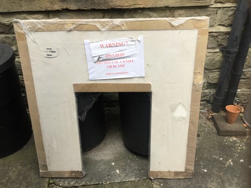 Beige jura stone fireplace - jura,