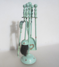 Vintage Brass Companion Set Fireplace Tools Old Antique  16"H