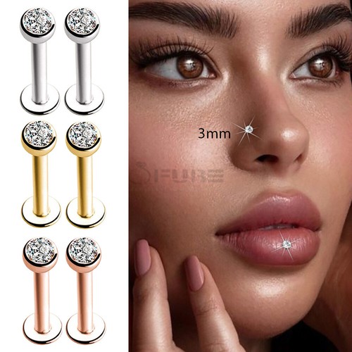 3mm women round diamond - diamond, ear