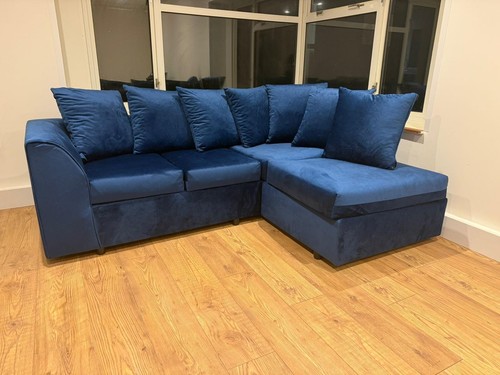 Dylan blue plush - velvet, corner