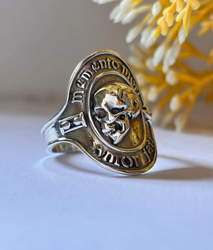 Memento mori skull ring - memento, 925
