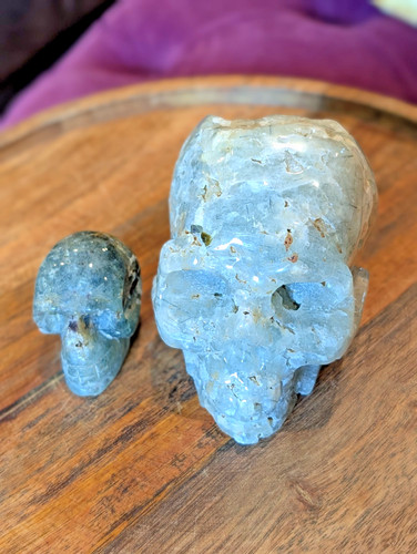 Hand carved prehnite crystal - hand,