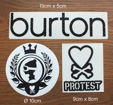 3 Sticker Decal Protest Burton Snowboards Ski Vintage Snowboard Mountain RARE