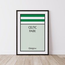 Football Stadium Monopoly Poster Wall Art Print - 50 Teams to choice from