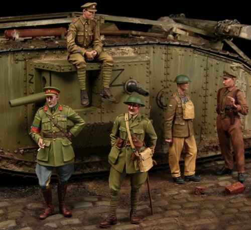 Scale resin model figures - resin,