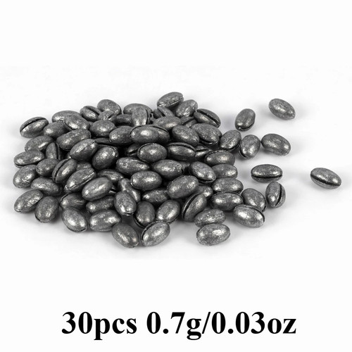 Oval split shot lead sinker - split,