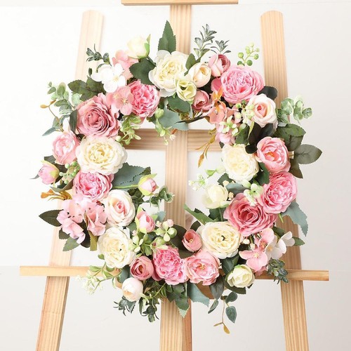 Artificial flower wreath - artificial, large
