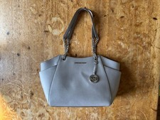 MICHAEL KORS GREY HANDBAG SHOULDER STRAP BAG TOTE SHOPPER MK LEATHER