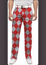 Loudmouth Apparel Golf Red Grey Argyle Heritage Birdie Pant RRP£150 A31