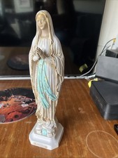 Statue Virgin Mary Phosphor Figure Vintage Madonna Mother Christianity Religion