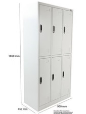 Used Multi-compartment Locker with Hanging Rail 6 Doors 1850mm x 900mm x 450mm