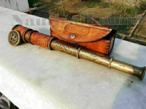 Antique brass telescope marine - antique,