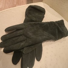 Vintage suede gloves - suede, dark