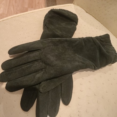 Vintage suede gloves dark - suede,