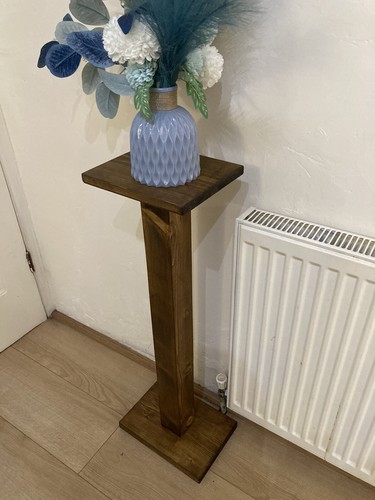 Tall wooden display pedestal - wooden,