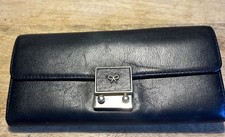Classic Black Anya Hindmarch Purse Wallet. Leather in good condition. No box.