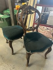 Pair of Antique Victorian Mahogany Balloon Back Chairs