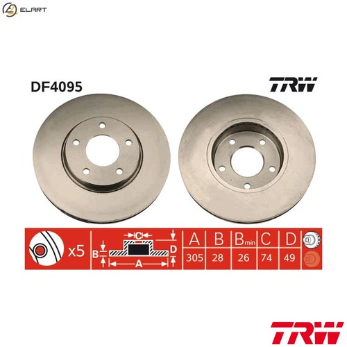 Brake disc df4095 for - 2x,