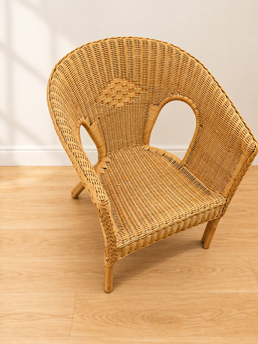 Vintage wicker rattan tub - wicker,