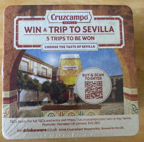 Cruzcampo beer mats sealed - cruzcampo,
