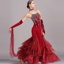 Ballroom Dancing Dress Standard Dresses Modern Costume Rhinestones Dance Wear
