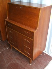 Vintage teak bureau desk by