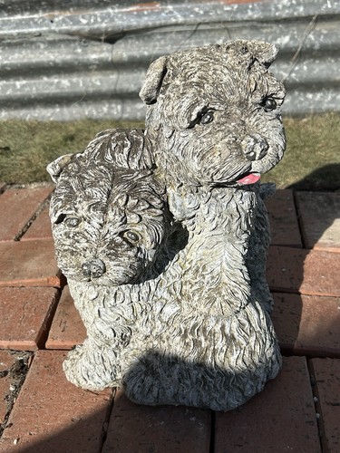Vintage concrete dog garden - concrete,