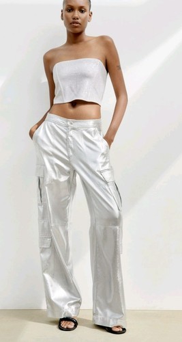Zara silver cargo trousers - zara,