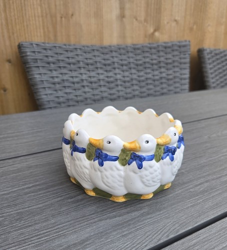 Vintage goose planter - goose, dish