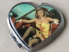 Lovely Heart Vintage Compact Mirror