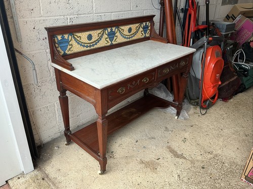 Antique wash stand with - antique, marble