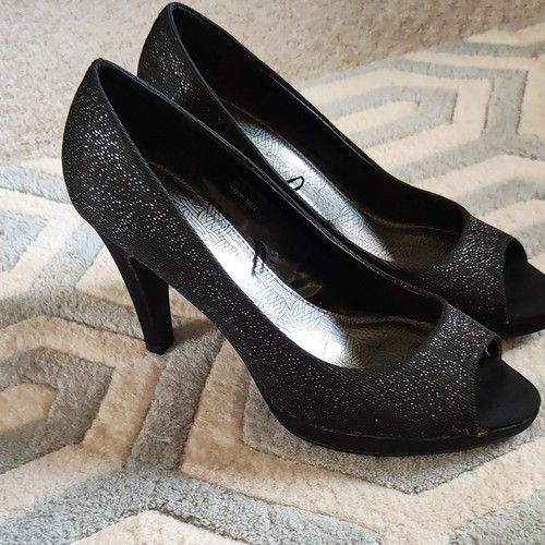 George black glitter peep toe - george,