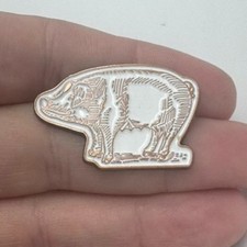 Pig lapel pin - pig, metal