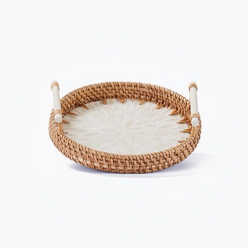 Wicker basket tray with - wicker,