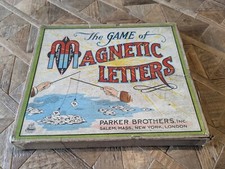 Vintage Rare Game Magnetic Alphabet Letters Parker Brothers Fishing Board Game