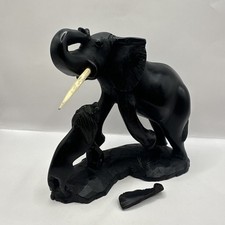Vintage Ebony Elephant Carving