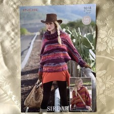Sirdar Indie knitting pattern 9318. Super Chunky sweater 32-42" Original